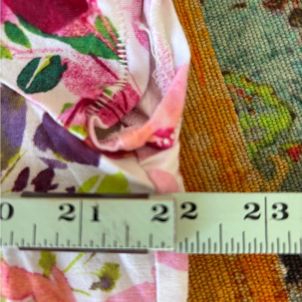 Westport XL Floral Blouse Pink Watercolor Print Short Sleeve Flowy - Picture 5 of 6